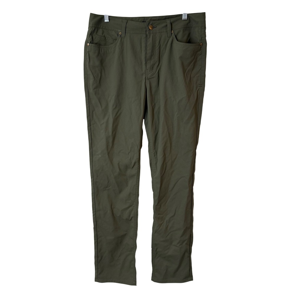 Toad&Co Mens 5 Pocket Rover Pant Lean 33x34 Green Stretch Outdoor Chino Trail